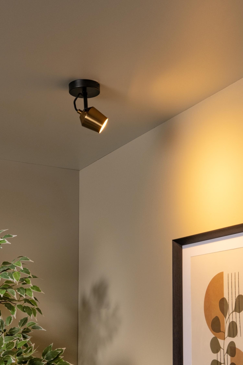 Lucide EMILE - Ceiling spotlight - Ø 10,5 cm - 1xGU10 - Matt Gold / Brass